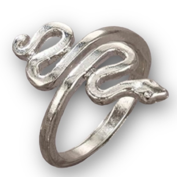 Silver Tone Open Style Adjustable Snake Ring - Picture 14 of 15